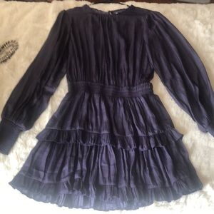 Dark purple, long-sleeve dress